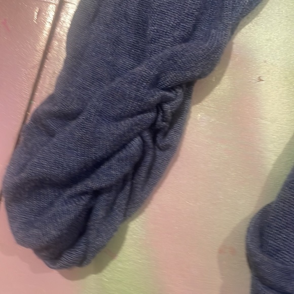 Joan Vass Studio Size M Women’s Navy Blue 3/4 Sleeve Cardigan with Pockets - Picture 4 of 4